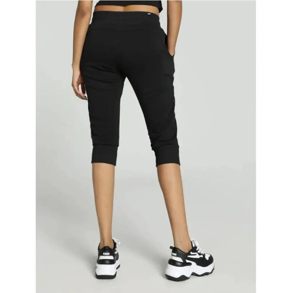 Puma Women's Black ESS Capri Regular Fit Sweatpants Size S - Picture 2 of 9